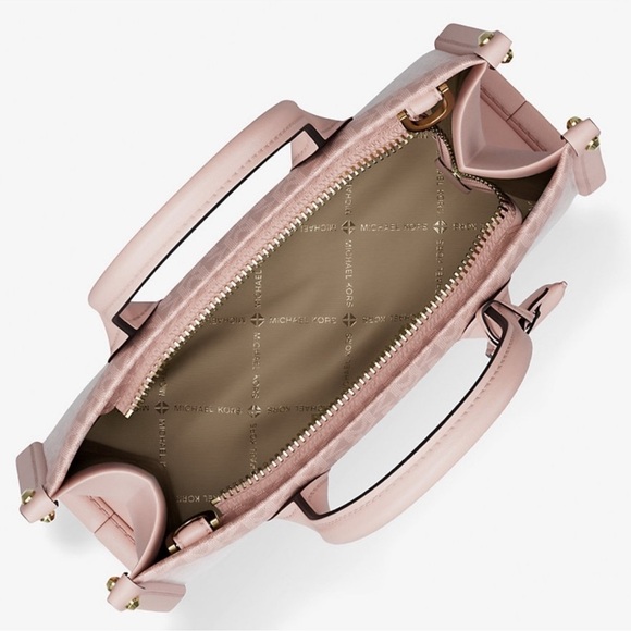 Michael Kors Mirella Small Ombré Signature Logo Crossbody Bag Powder Blush - Picture 10 of 11